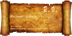 Reiner Vince névjegykártya